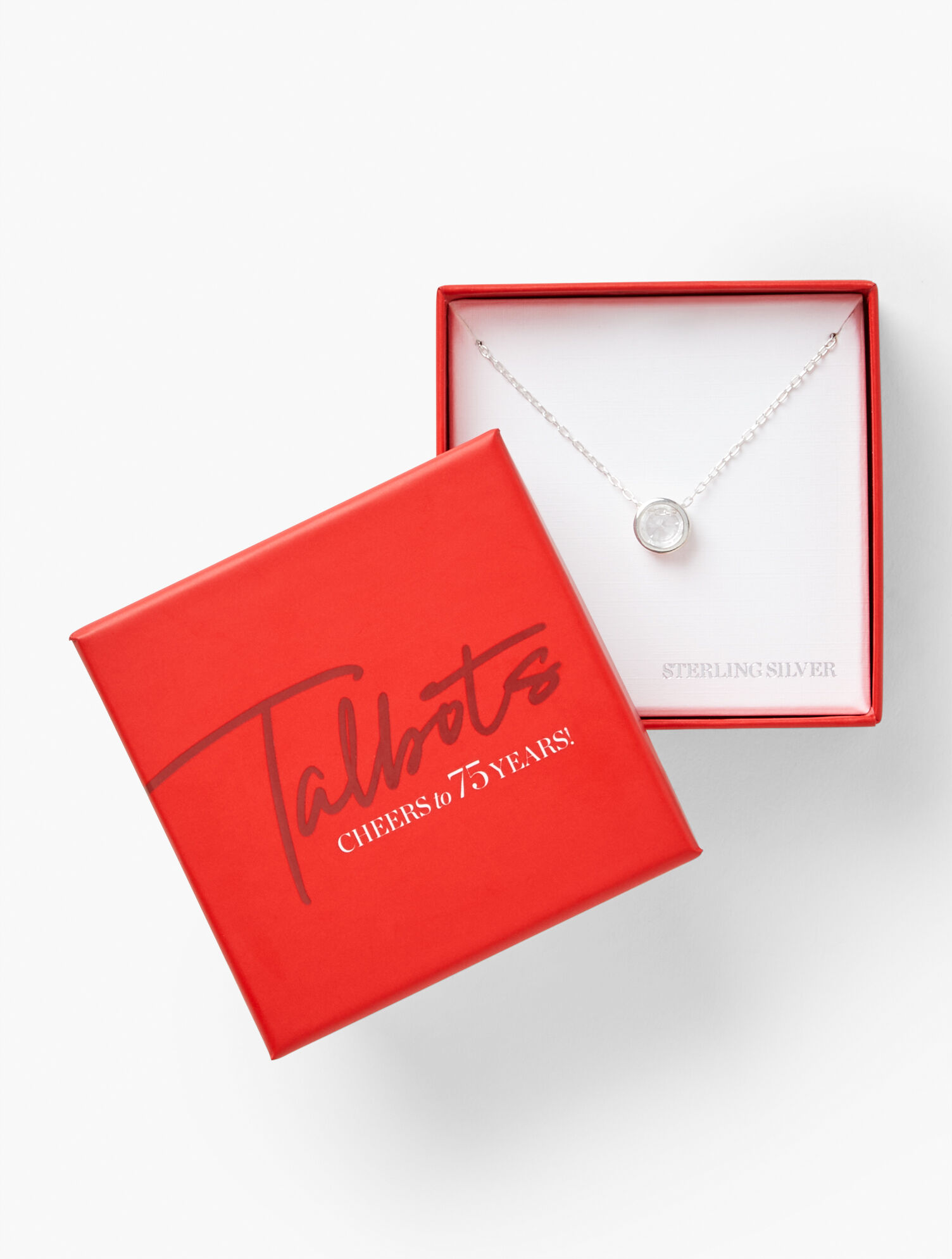 Sterling Silver Classic Stone Pendant Necklace