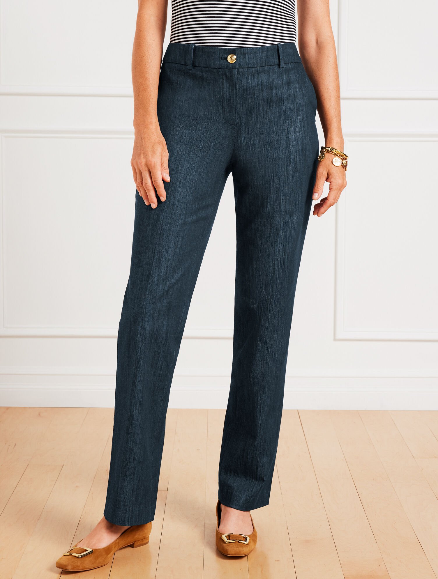 Refined Denim Straight Leg Pants Talbots