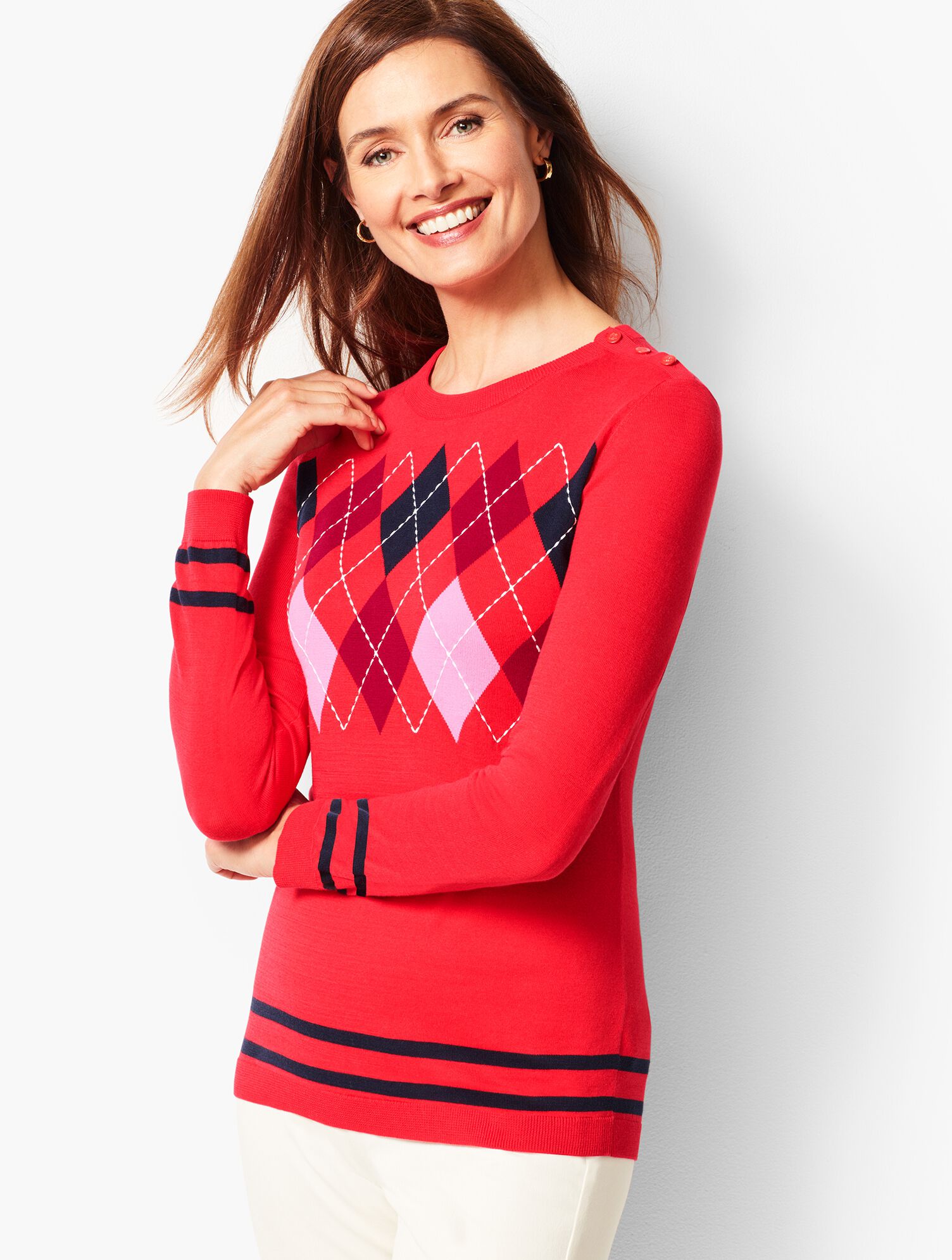 Classic Large-Print Argyle Sweater Tights