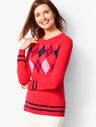 Cotton Argyle Crewneck Sweater