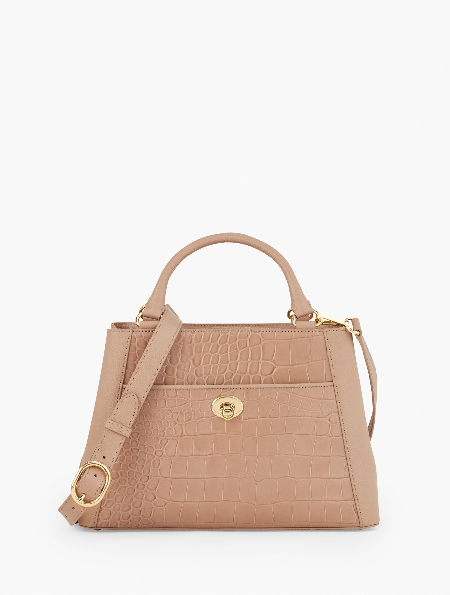 Croc Embossed Satchel Bag