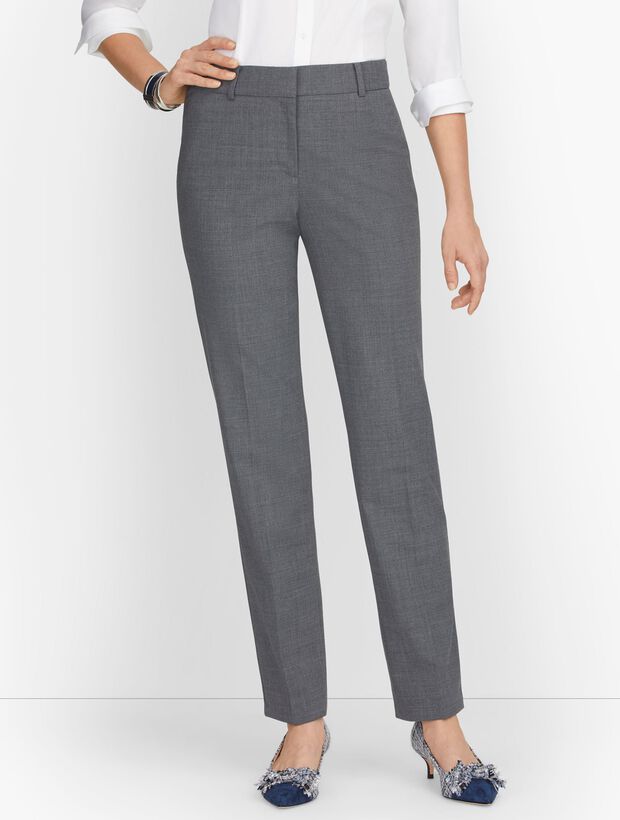 Luxe Wool Straight Leg Pants - Grey M&eacute;lange