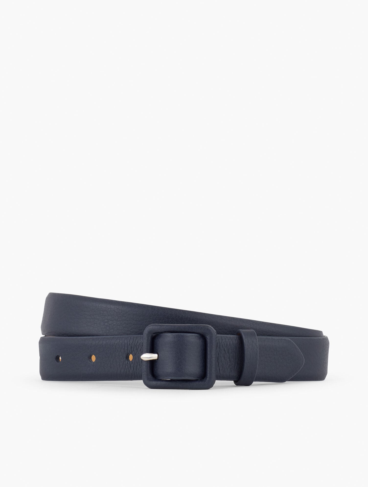 Soft Pebble Leather Covered Buckle Belt | Talbots display picture 2