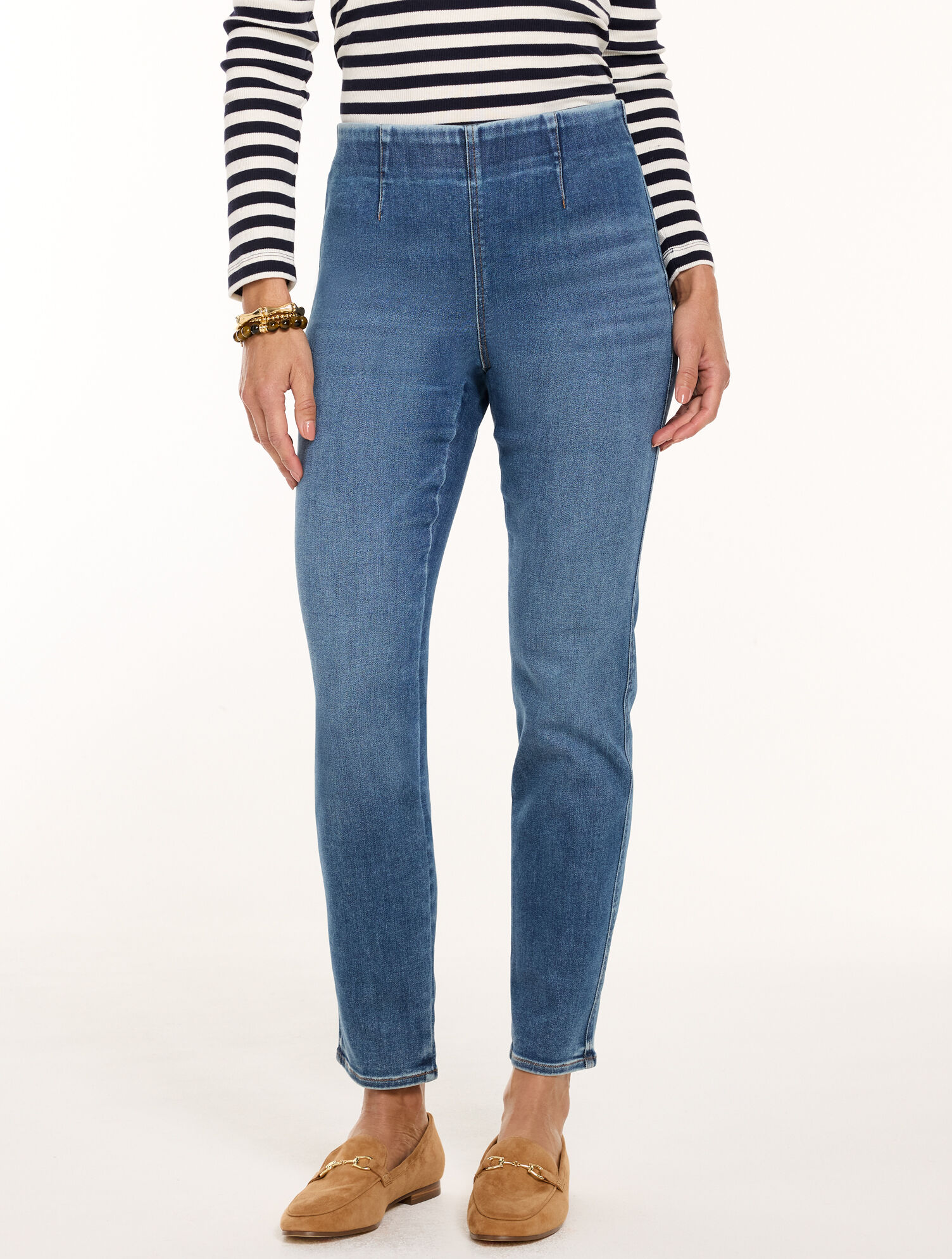 Slim Ankle Pull-On Travel Jeans - Marleybone Wash