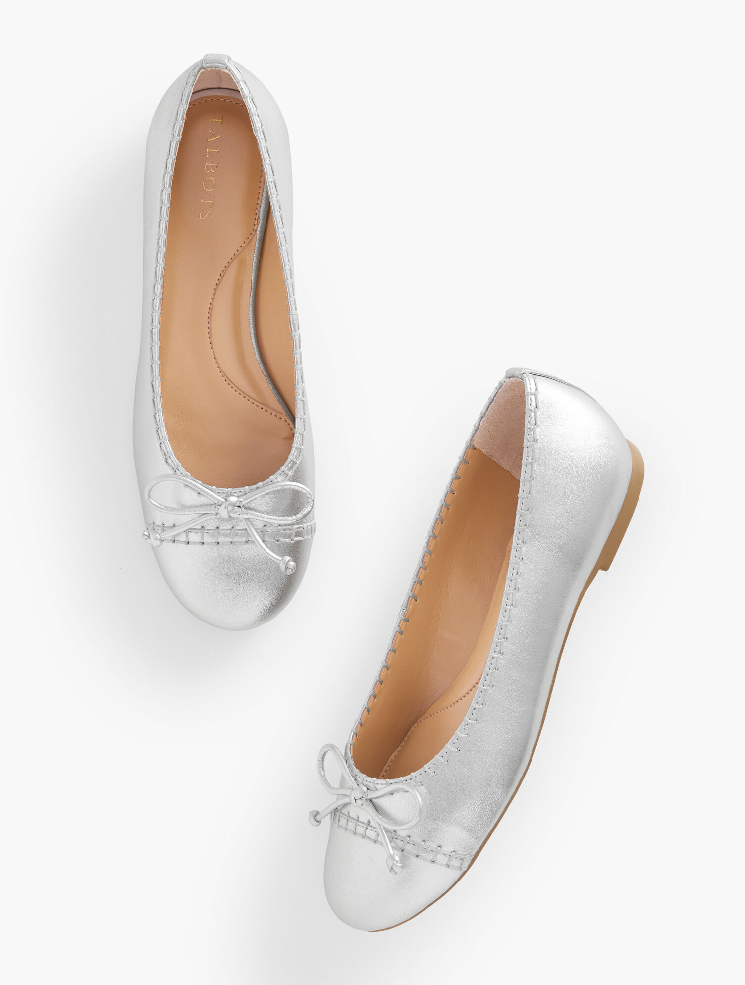 Blair Stitch Nappa Ballet Flats - Metallic