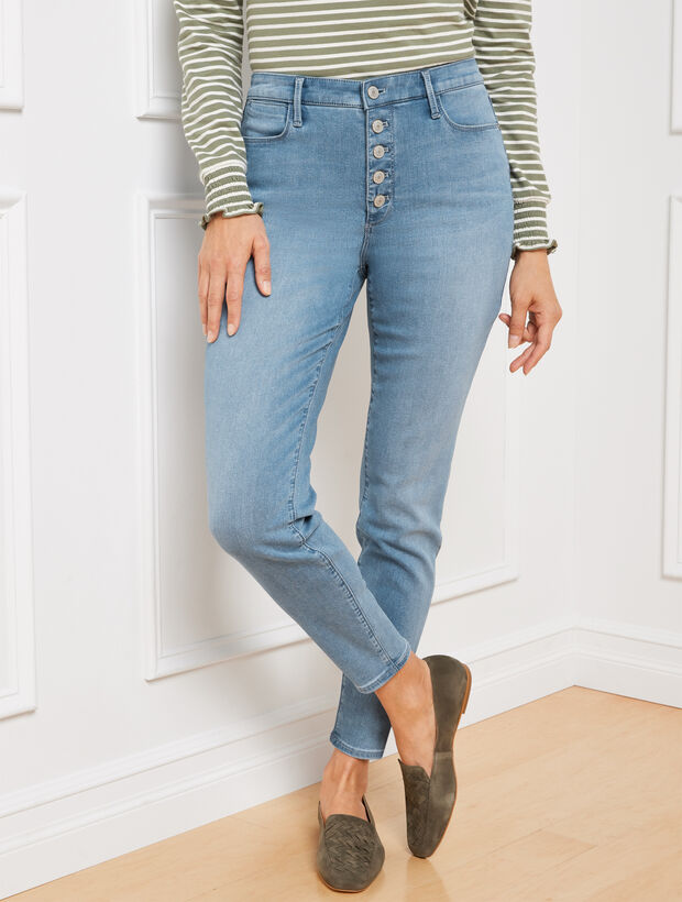Button Fly Jeggings - Hudson Wash
