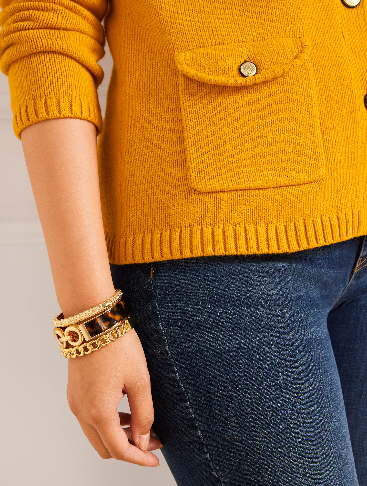 Flap Pocket Cardigan - Golden Maize