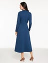 Women's Diamond Jacquard Fit & Flare Dress - Dark Navy Blue Dusk - 8 Talbots Women's Diamond Jacquard Fit & Flare Dress - Dark Navy Blue Dusk - 8 Talbots