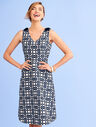 Jacquard Daisy-Print Fit &amp; Flare Dress