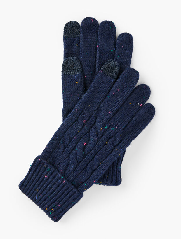Tweed Cable Knit Gloves