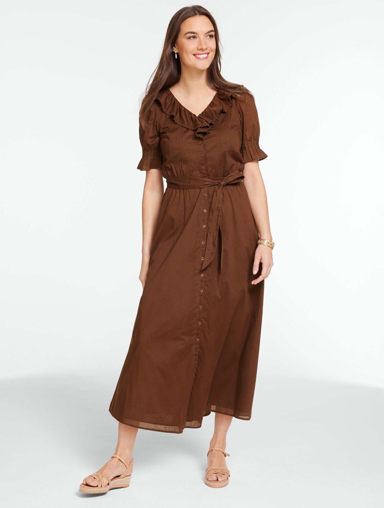 Voile Fit &amp; Flare Shirtdress
