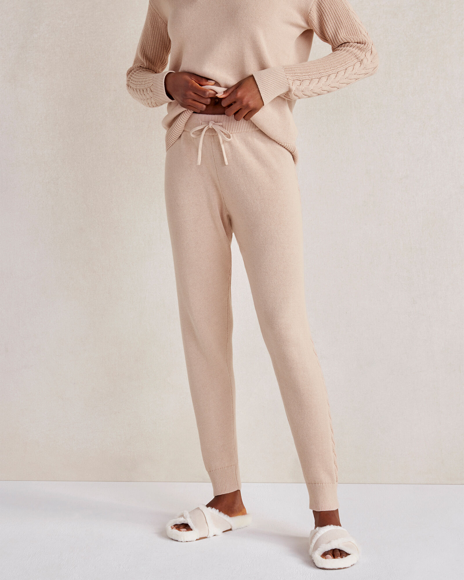 Organic Cotton Cashmere Cable Knit Joggers