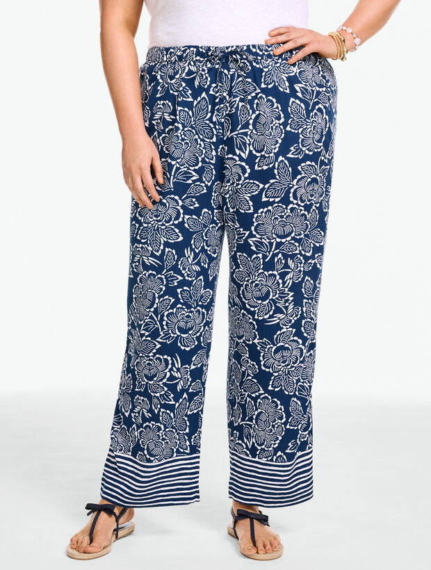 Straight Ankle Pull-On Pants - Capri Rose