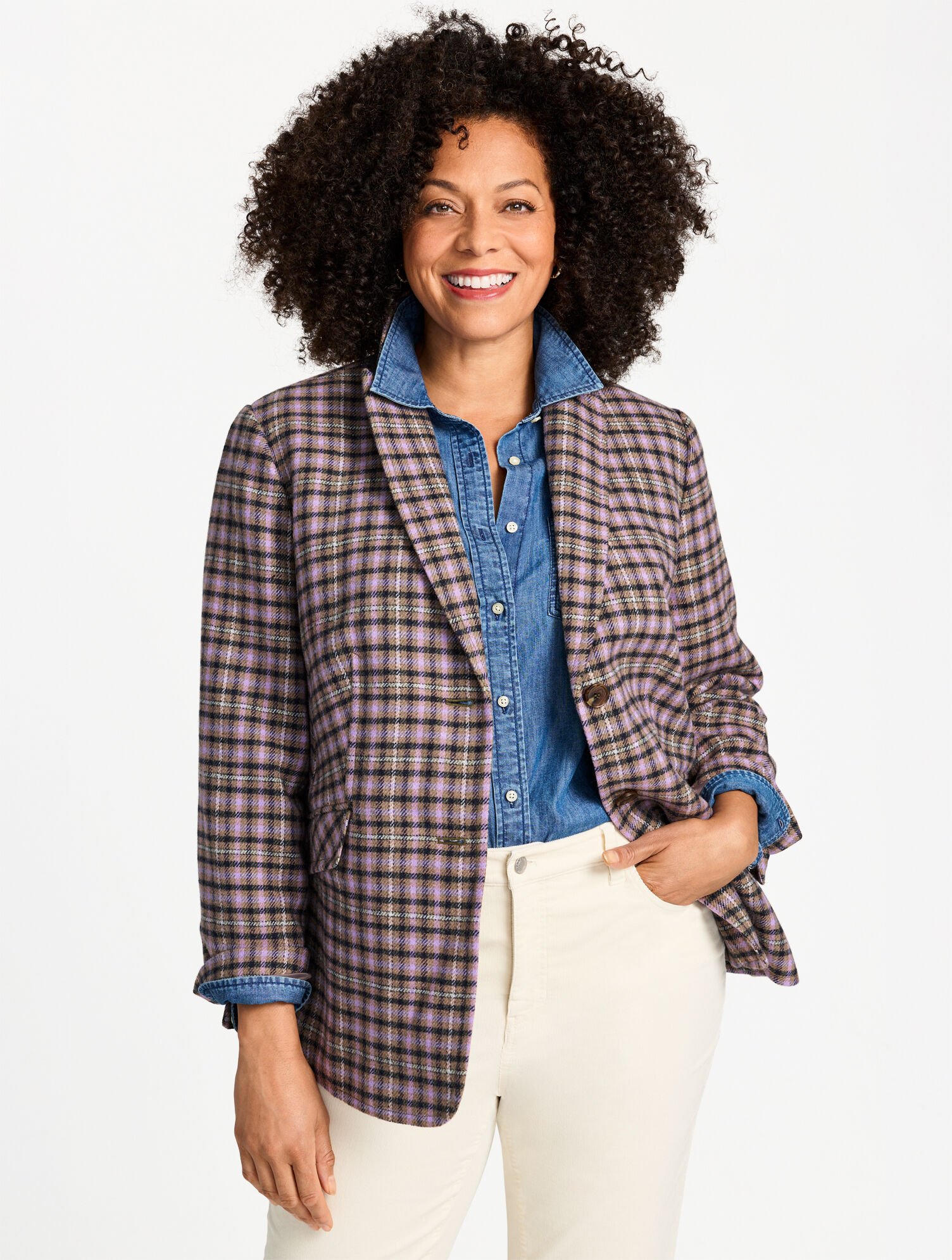 Plus Exclusive Pemberley Plaid Classic Blazer