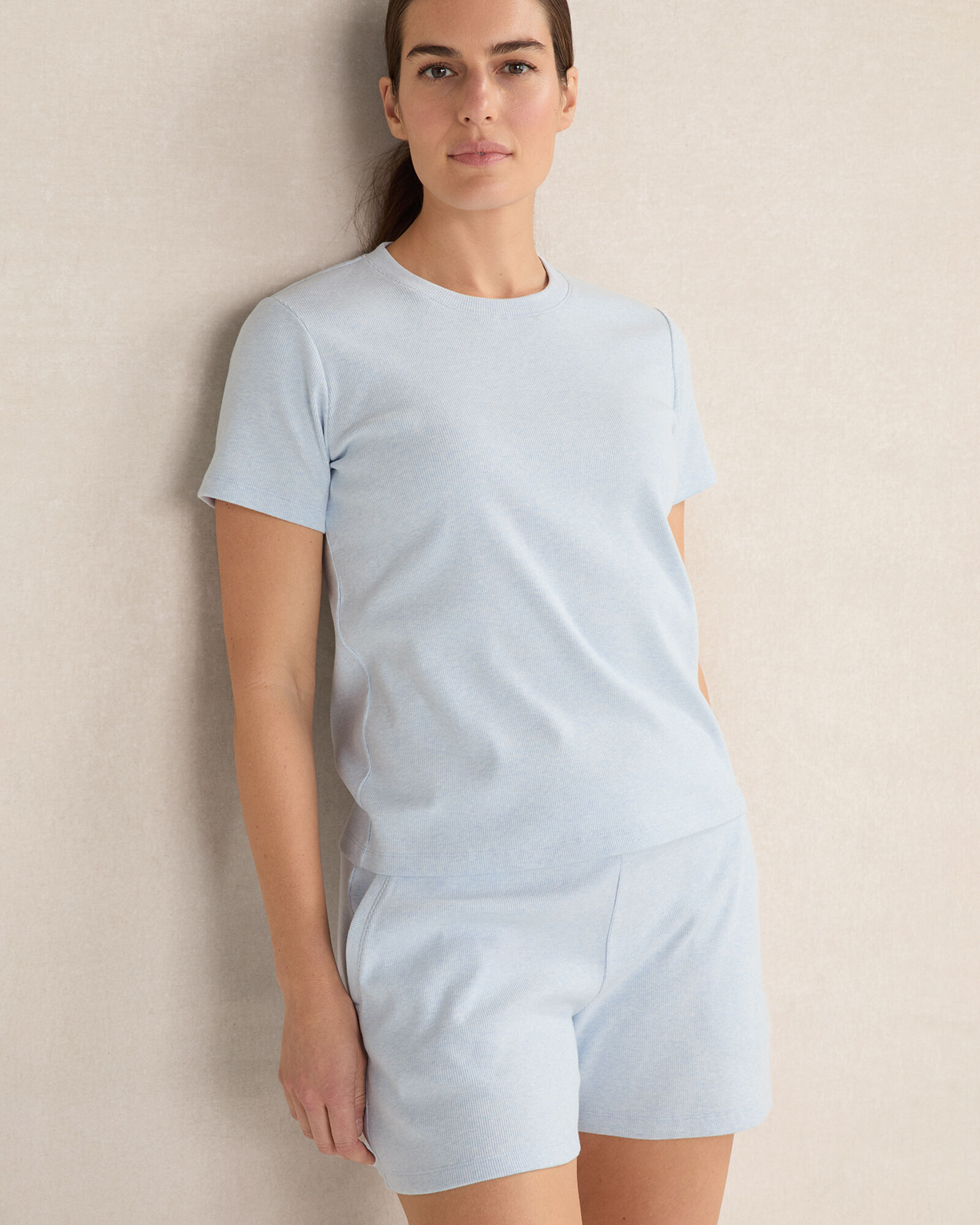 Organic Cotton Rib Knit Shorts
