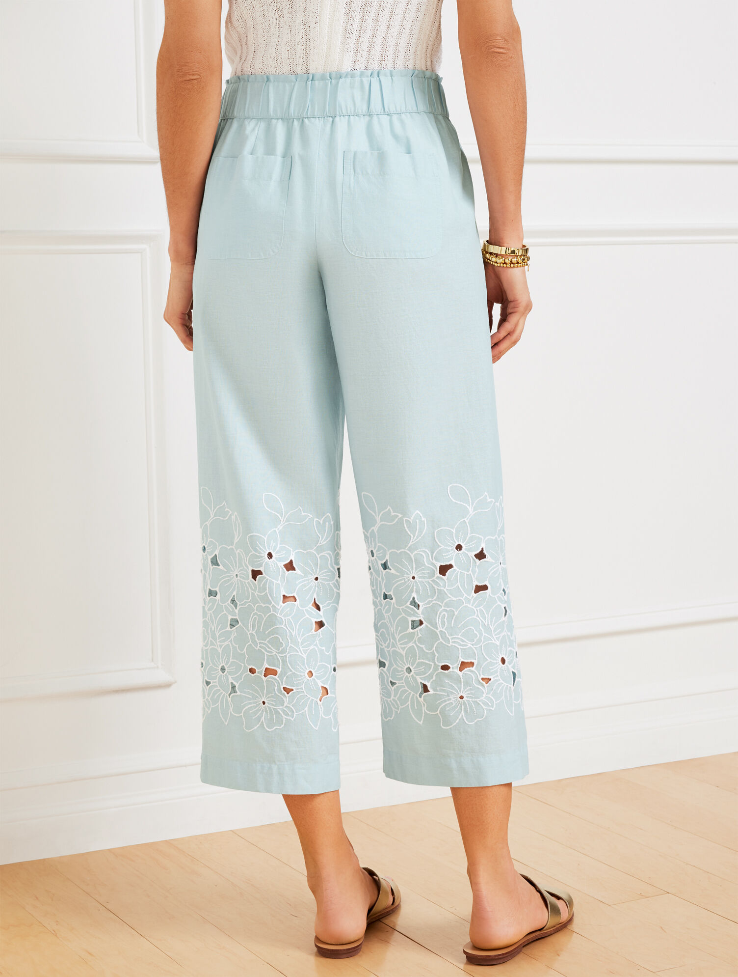 embroidered dress pants Men's Embroidered Pants Signal Flags on whitw – Designs by Lillie main image 1