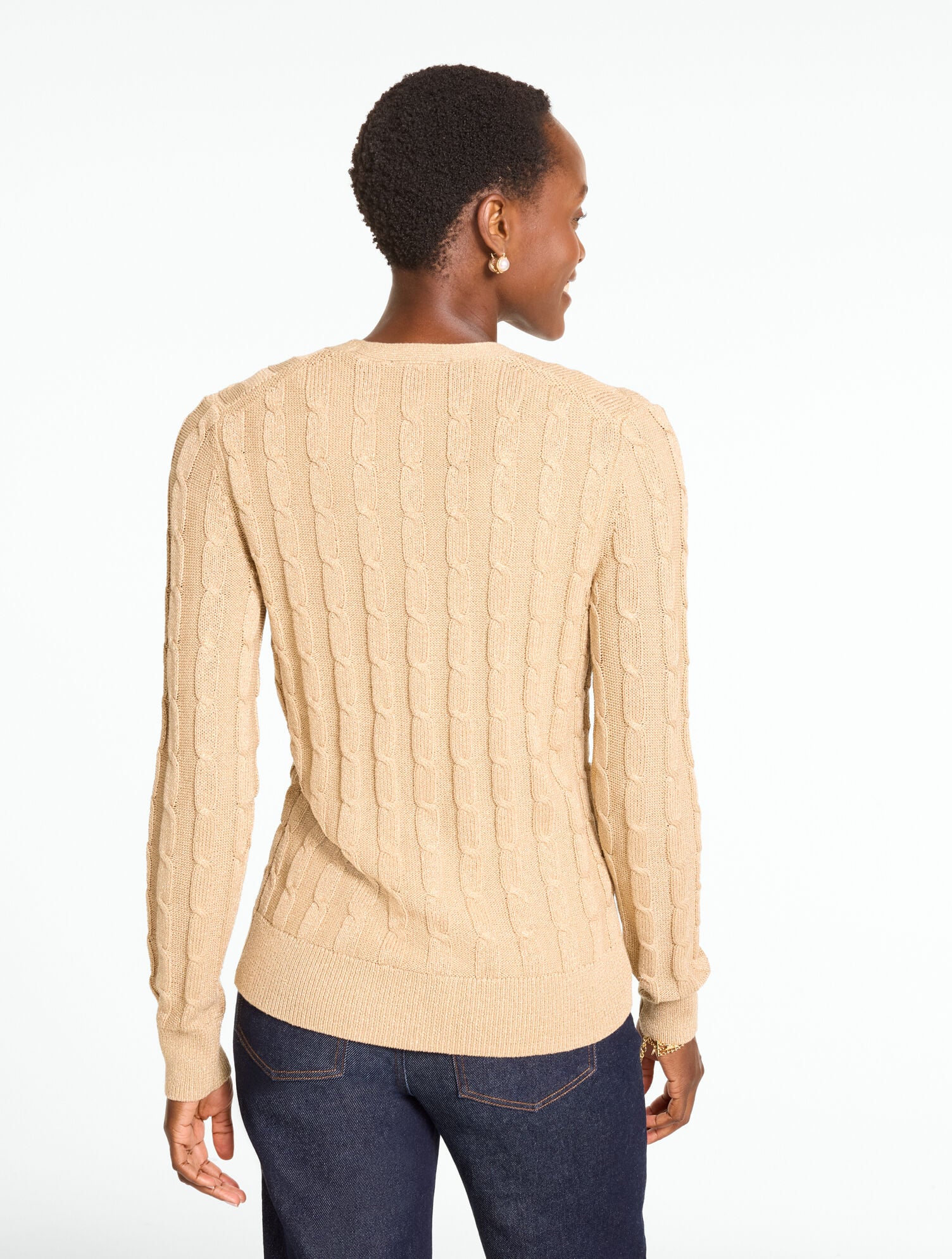 Cable Knit V-Neck Cardigan