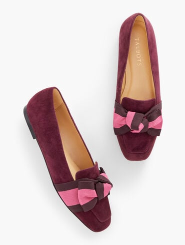 Stella Bow Loafers - Suede