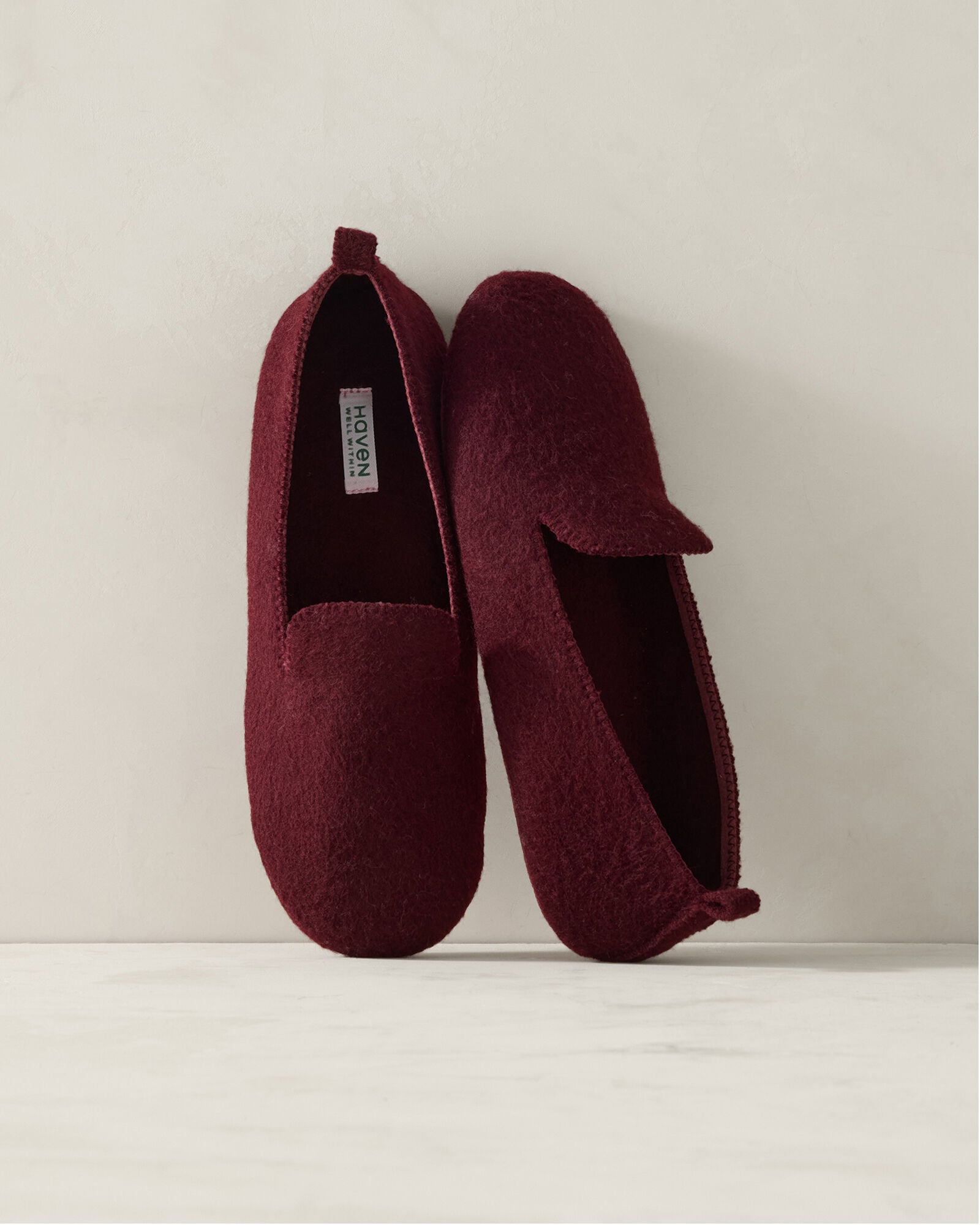 Felted Wool Blend Loafer Slippers