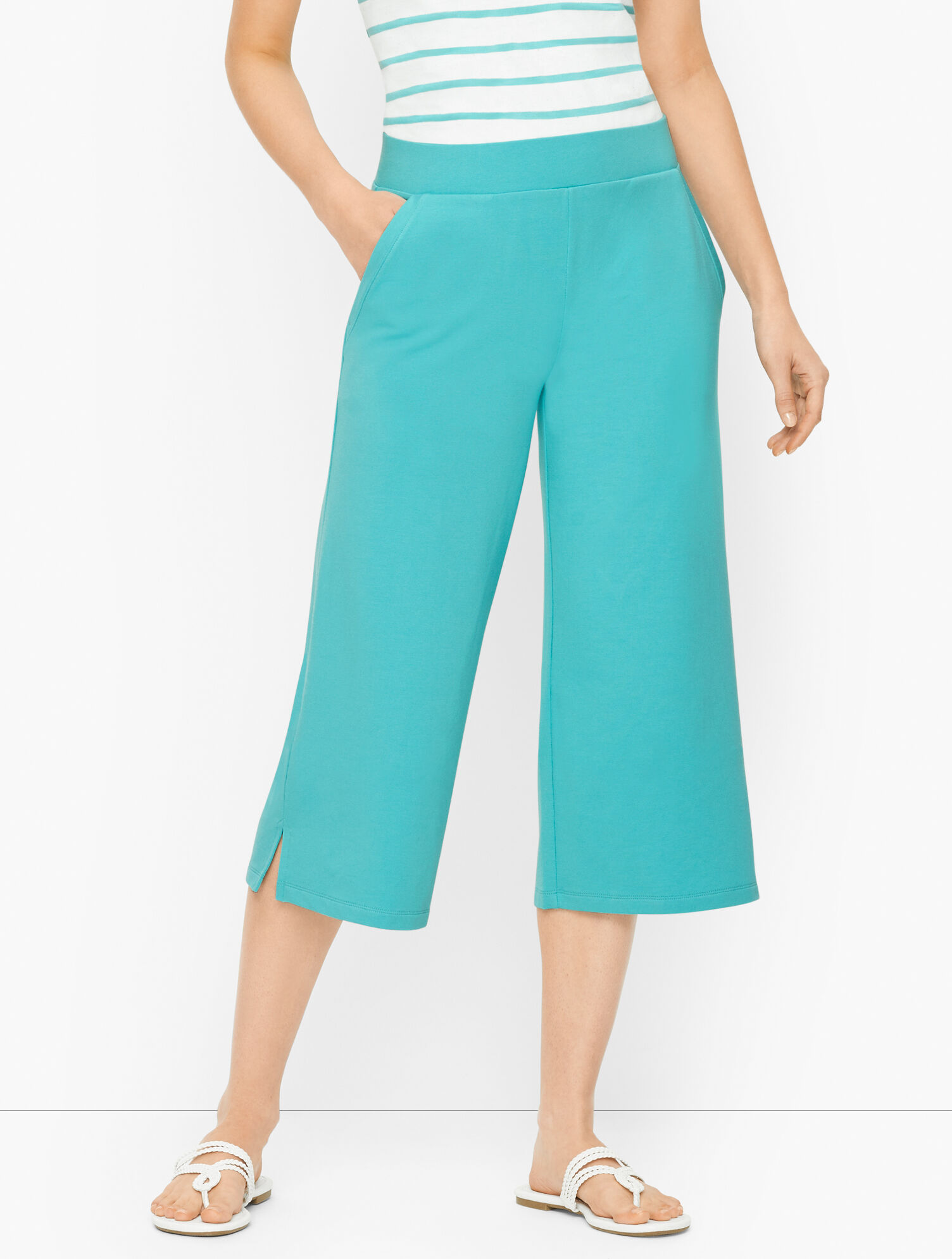Pima Terry Wide Leg Crops