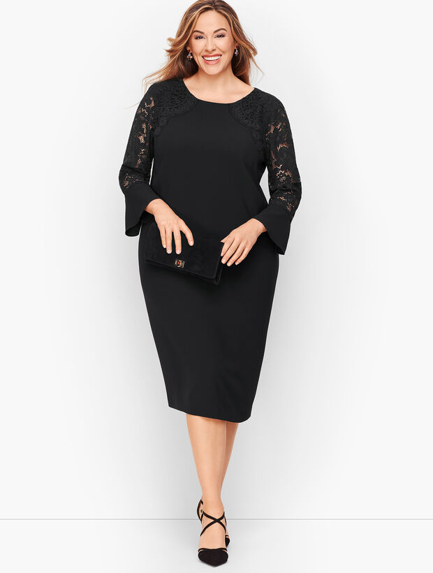 Crepe & Lace Shift Dress | Talbots Crepe & Lace Shift Dress | Talbots