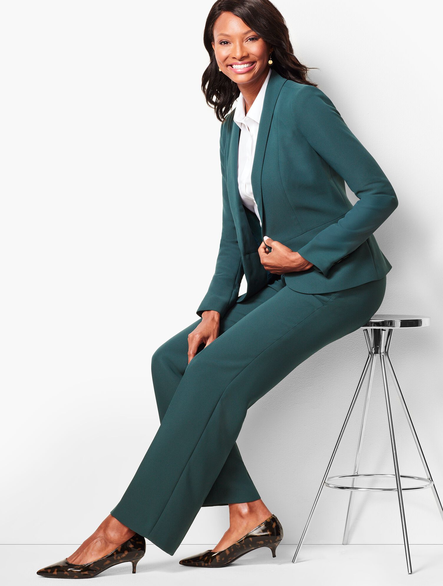 Talbots Refined Crepe Single-Button Peplum Blazer
