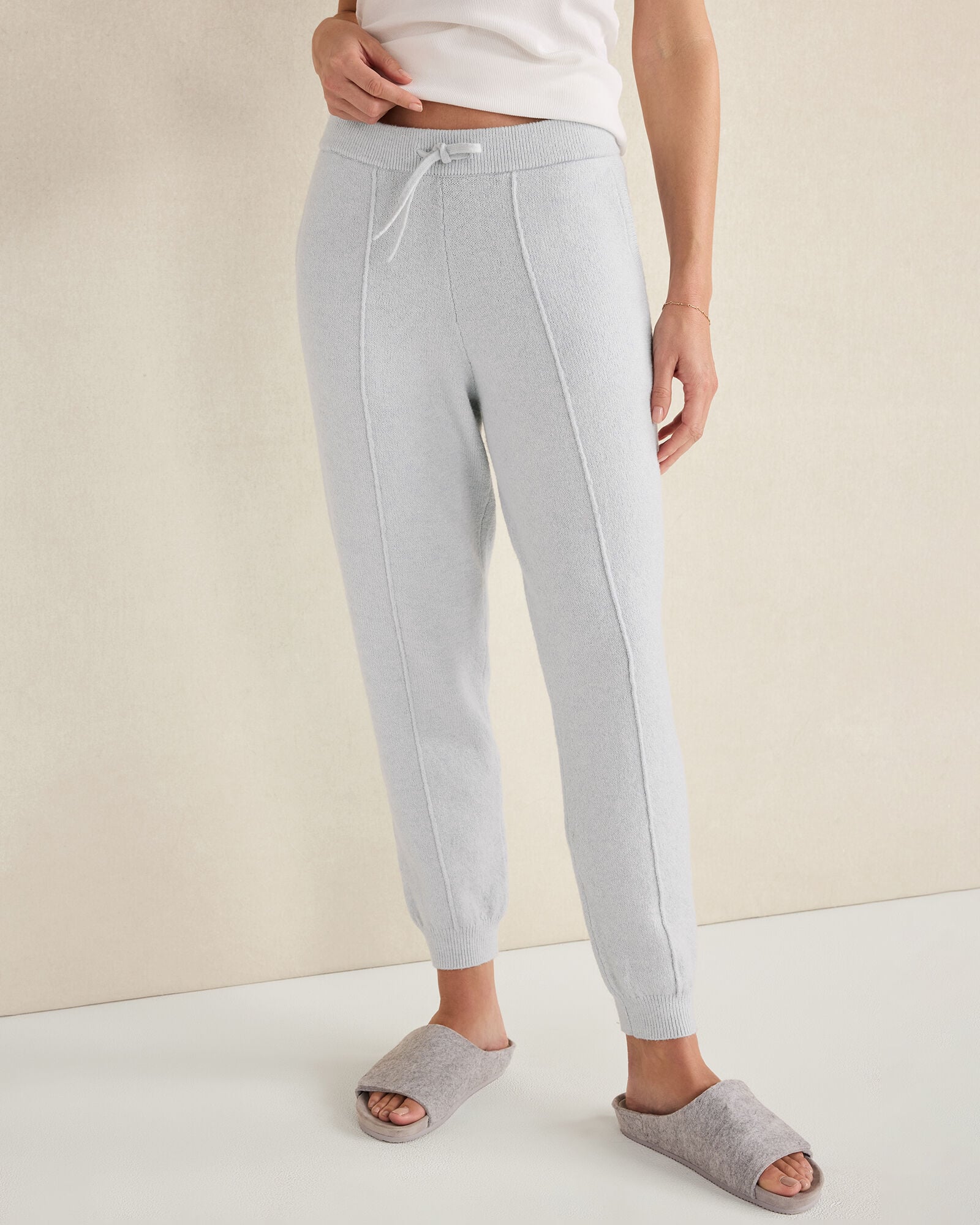 Organic Cotton Blend Pintuck Joggers