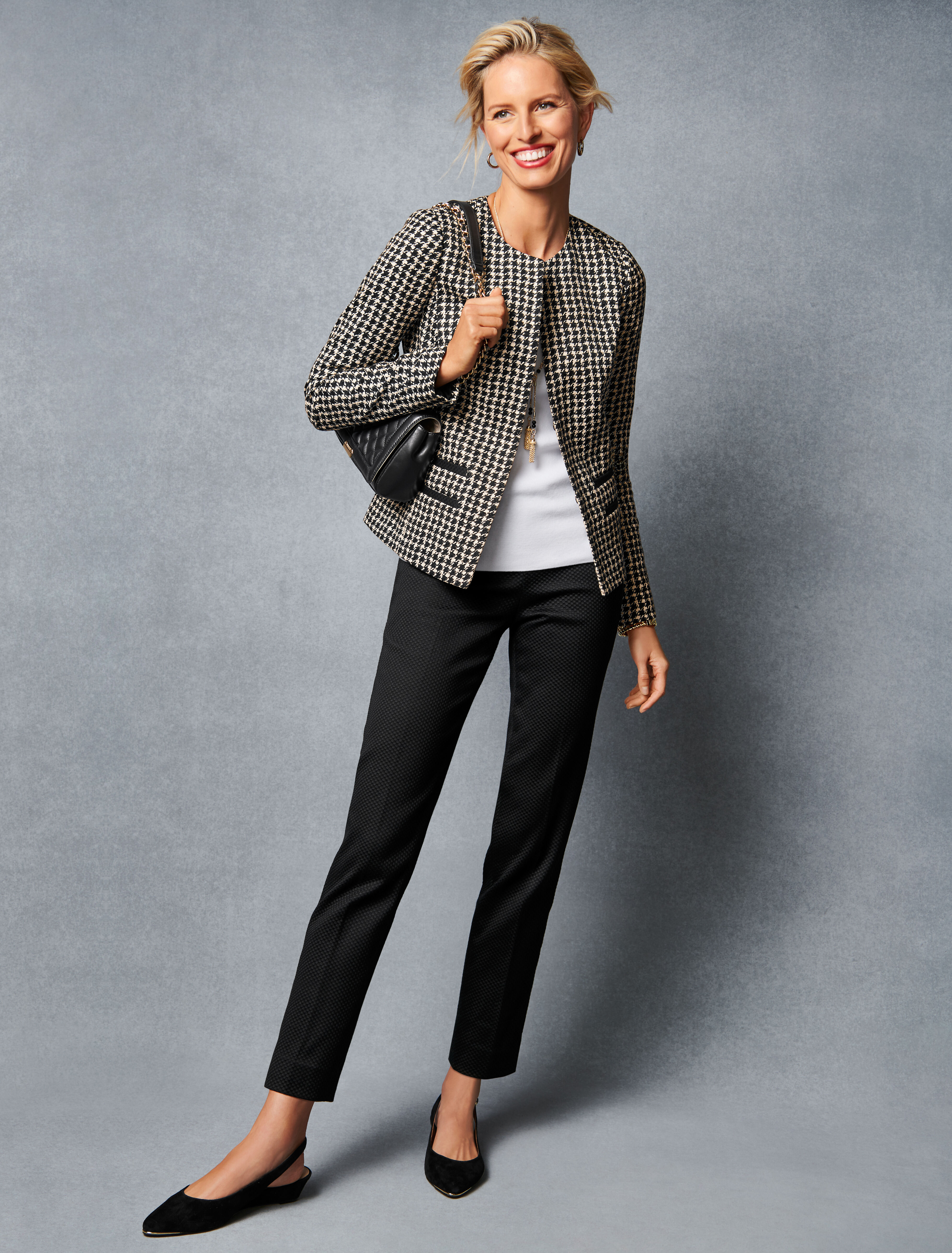 Textured Houndstooth Jacket