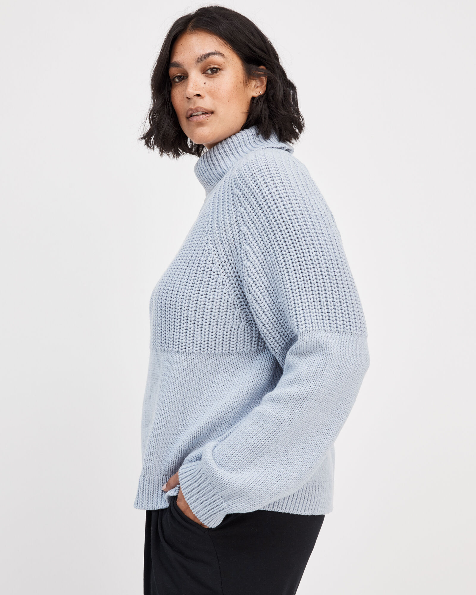 Double-Stitch Turtleneck Sweater