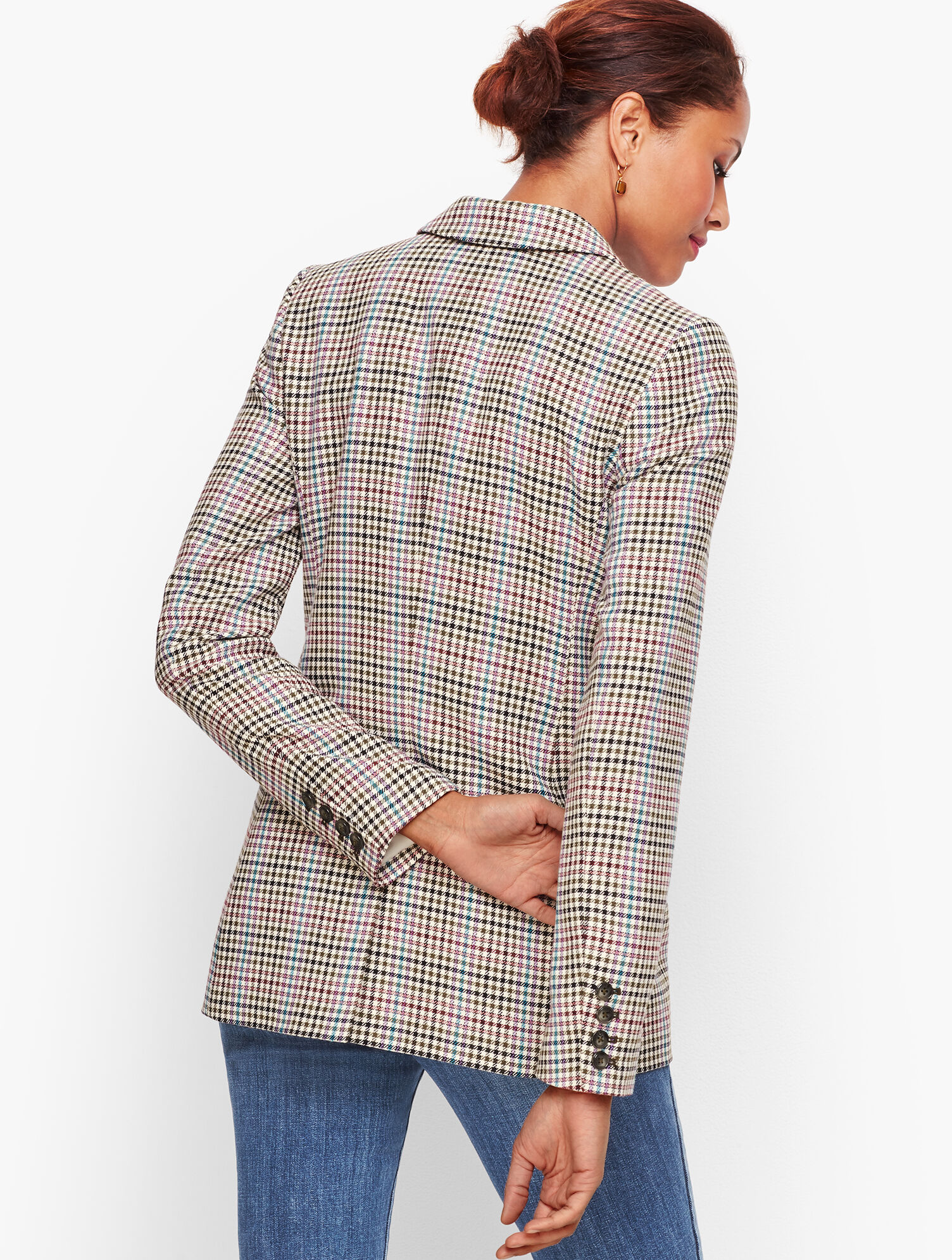 Long Plaid Blazer