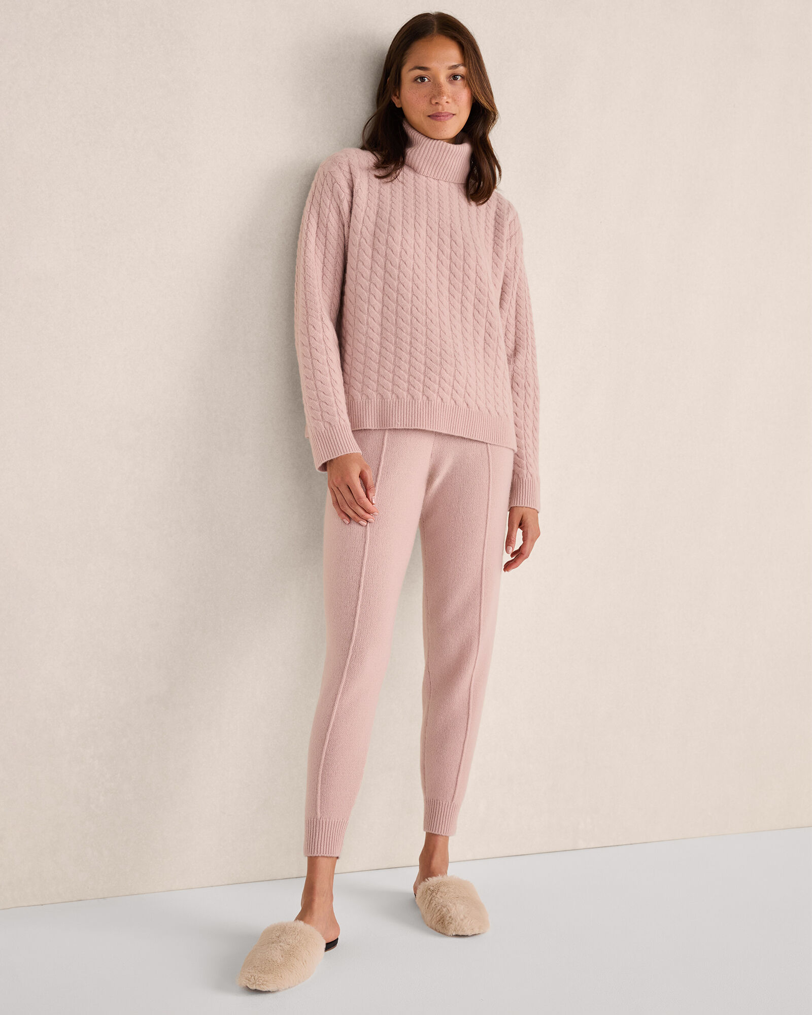 Cashmere Cable Knit Turtleneck Sweater