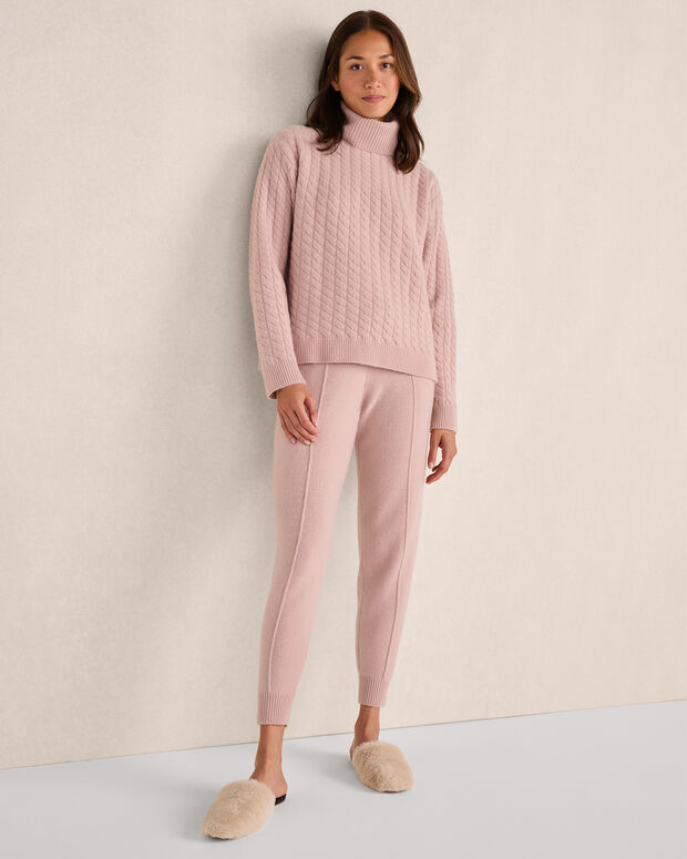 Cashmere Cable Knit Turtleneck Sweater
