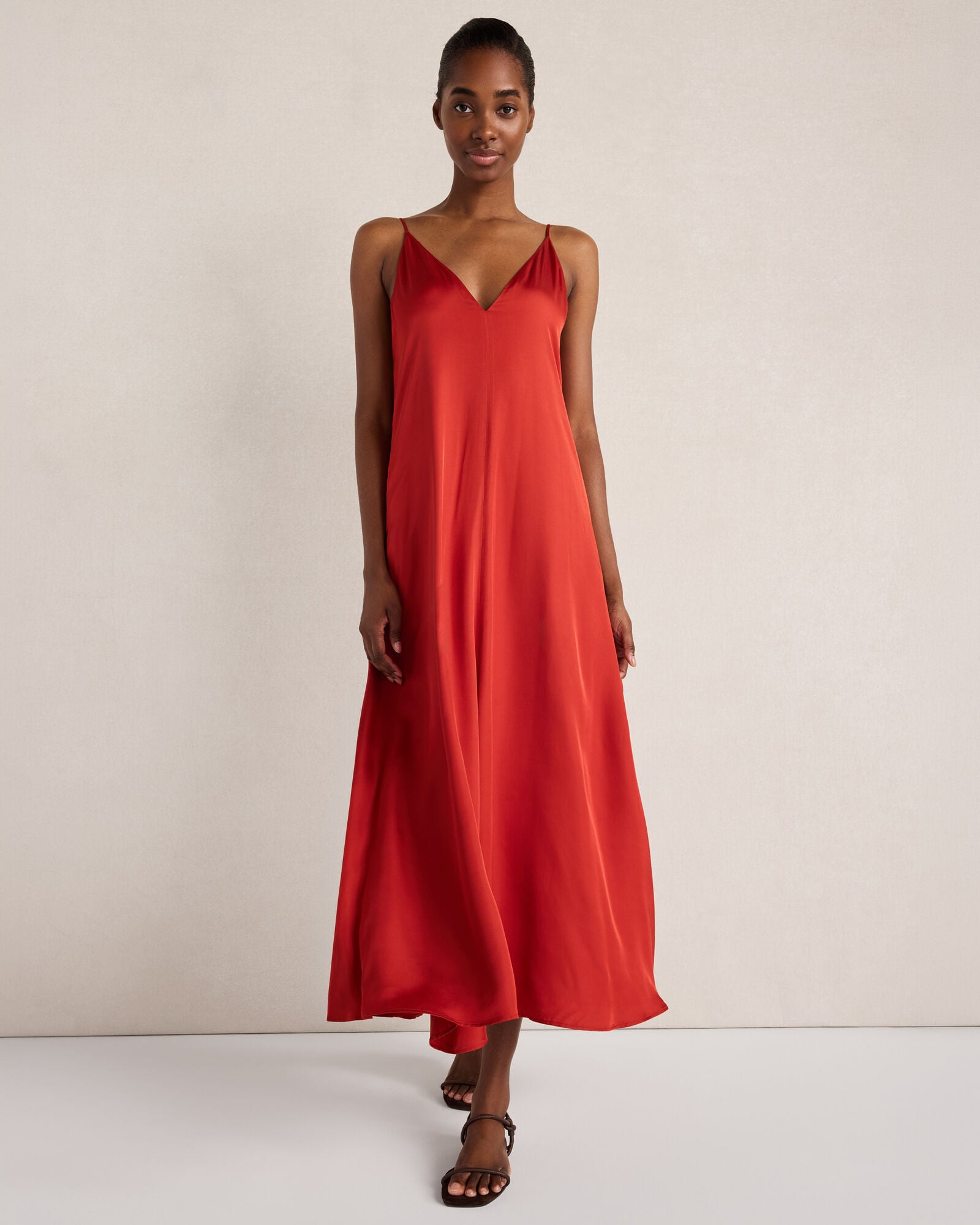 silky dress CD340 SATIN PLEATED GOWN WITH EMBELLISHMENT 12 / SMOKY BLUE this dress feels light against the skin and works effortlessly from day to night Silky Maxi Dress | Haven