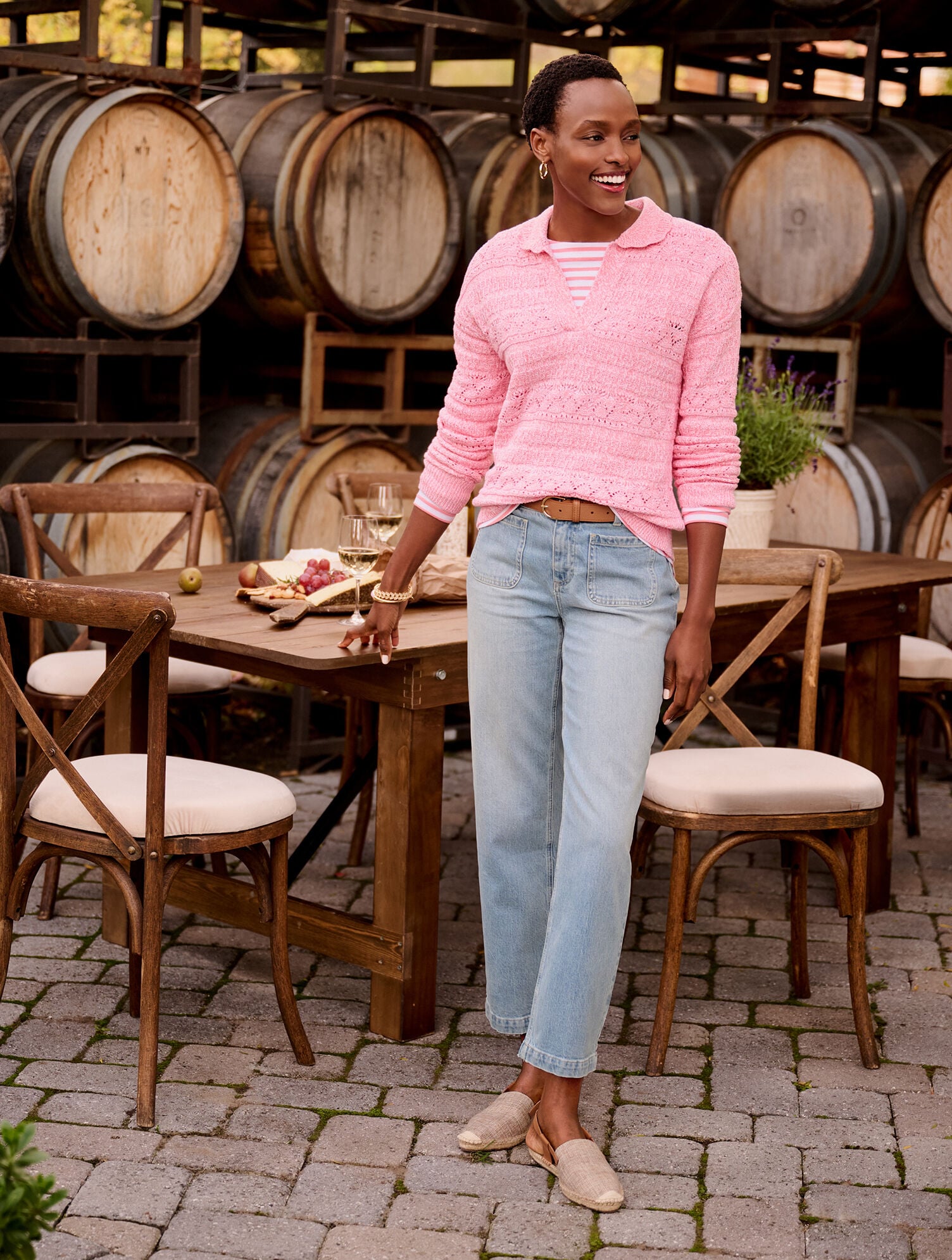 Isla Linen Espadrille Slingback Flats