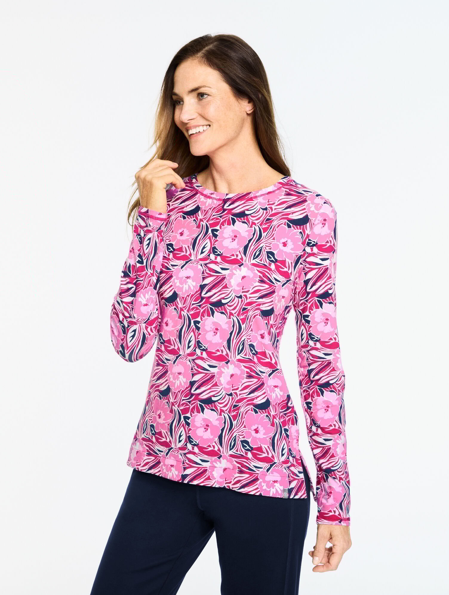 Supersoft Jersey Long Sleeve Tee - Dancing Floral