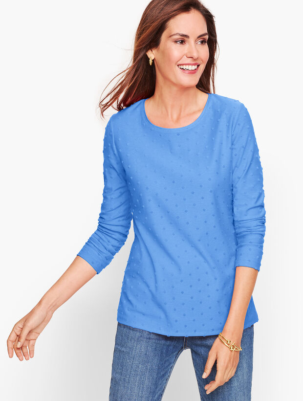 Long Sleeve Crewneck Tee - Textured Dot