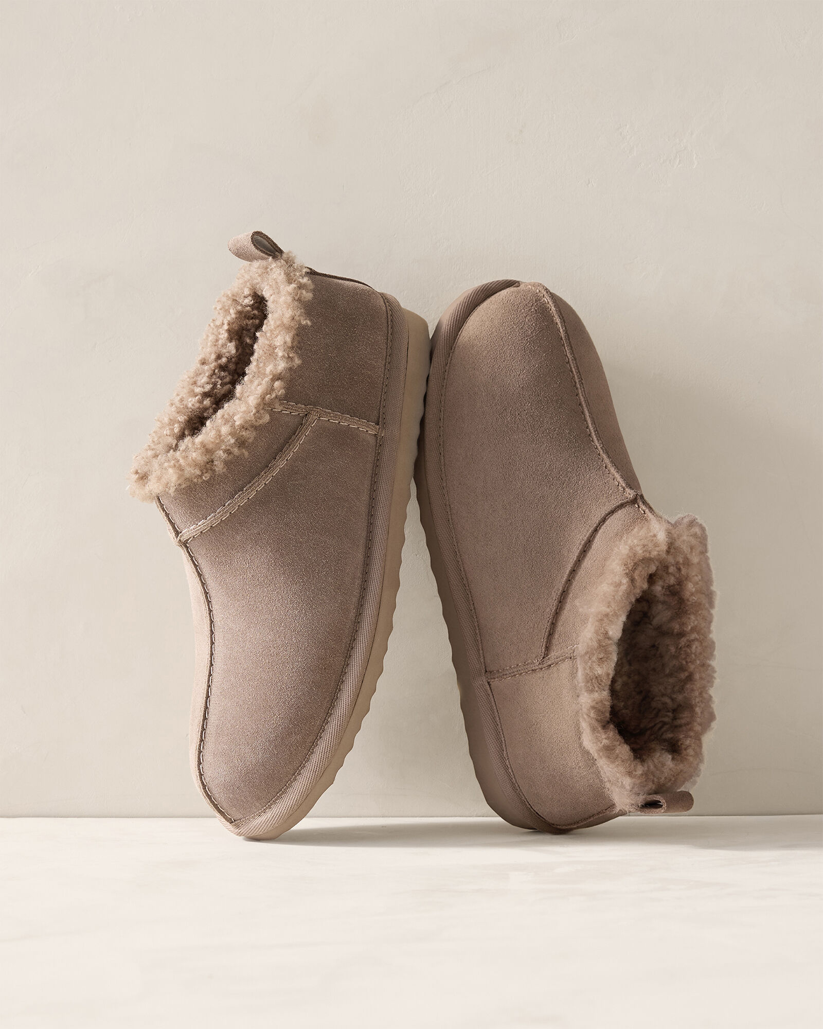 Suede &amp; Shearling Booties