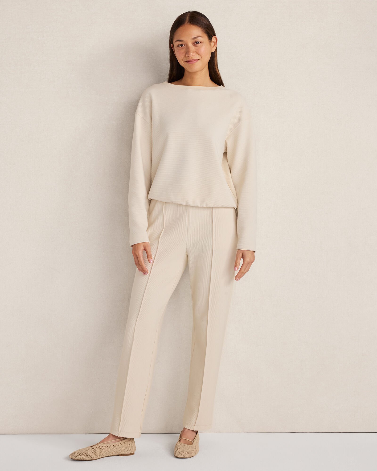Ottoman Rib Tapered Pants