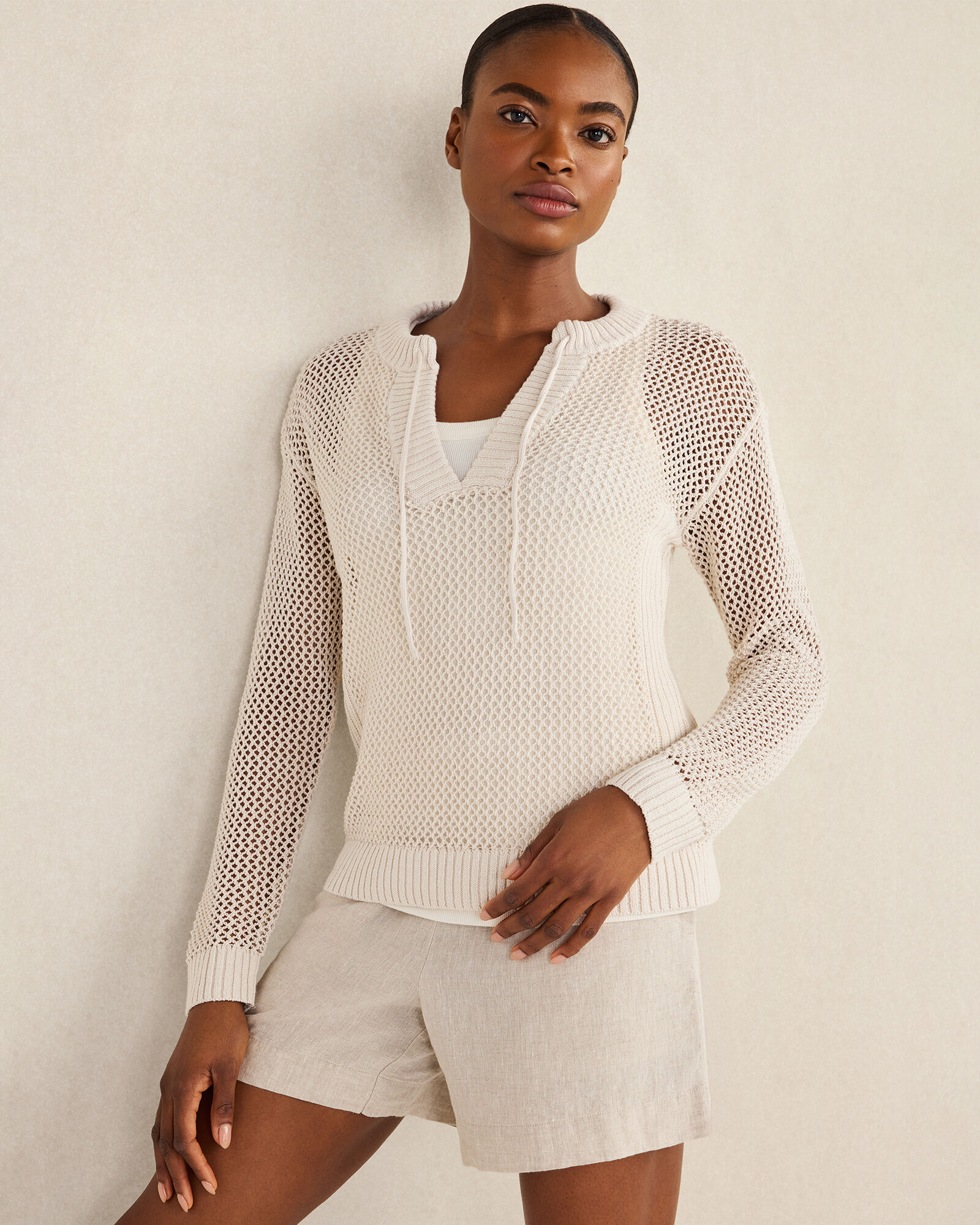 Organic Cotton Linen Open Stitch Pullover | Haven Well Within