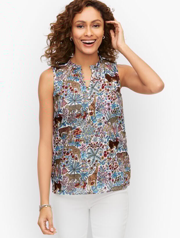 Ruffle Trim Shell Tropical Safari Talbots