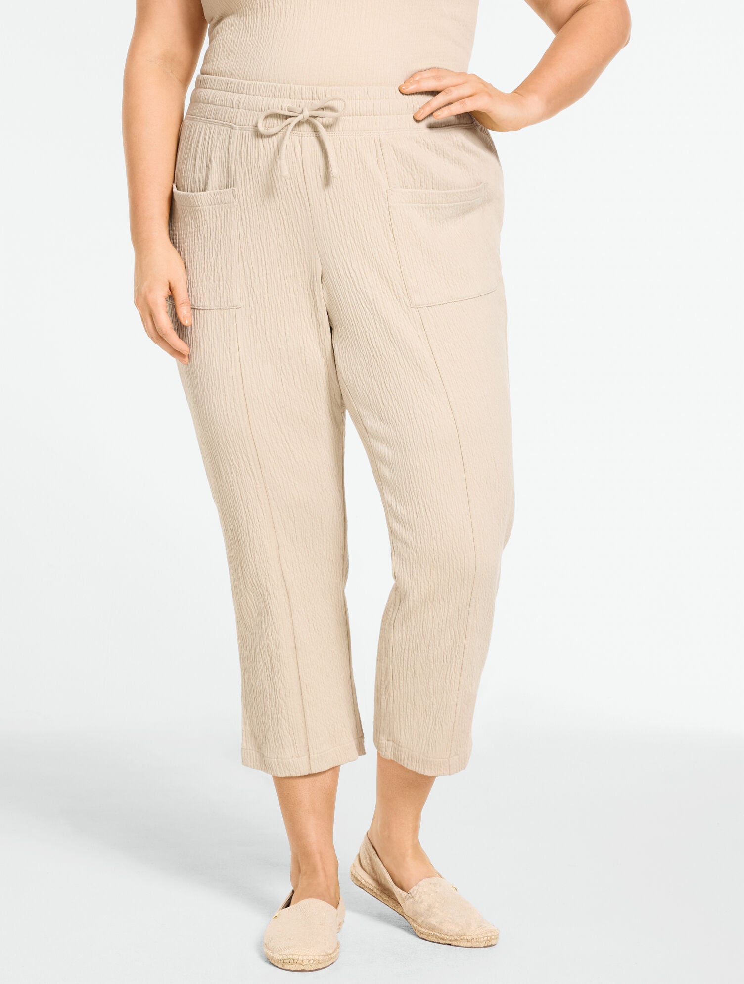 Crinkle Gauze Straight Leg Pants