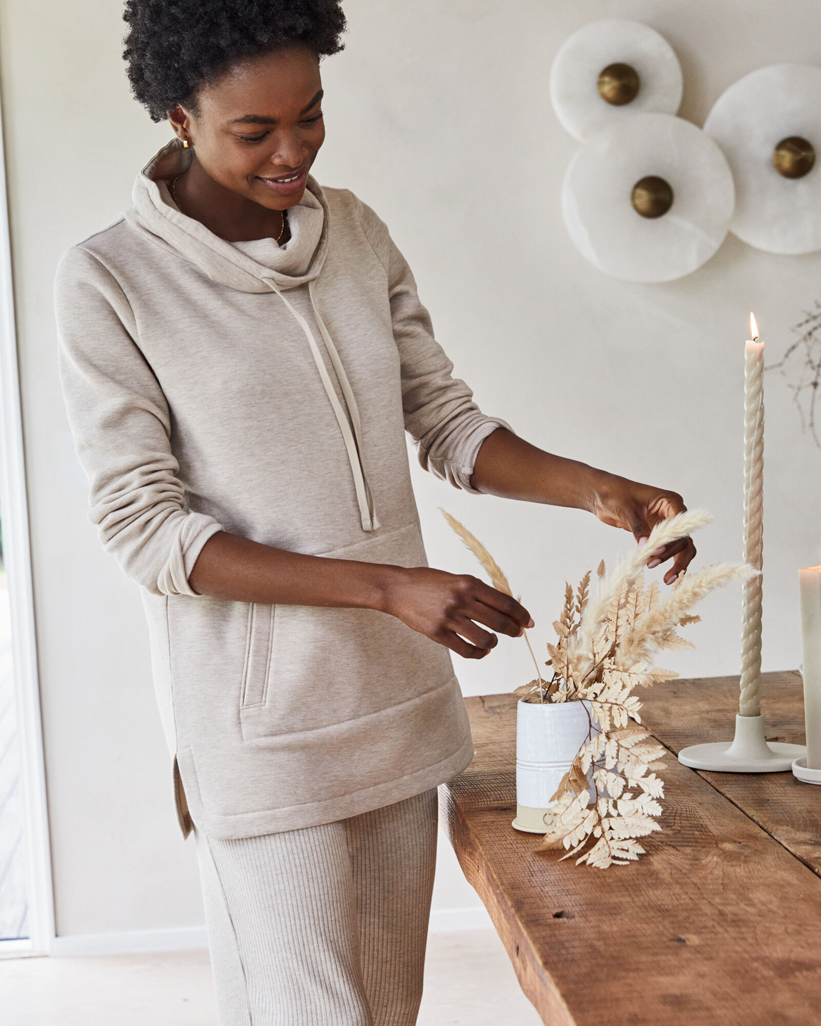 Fleece Cowl Neck Tunic