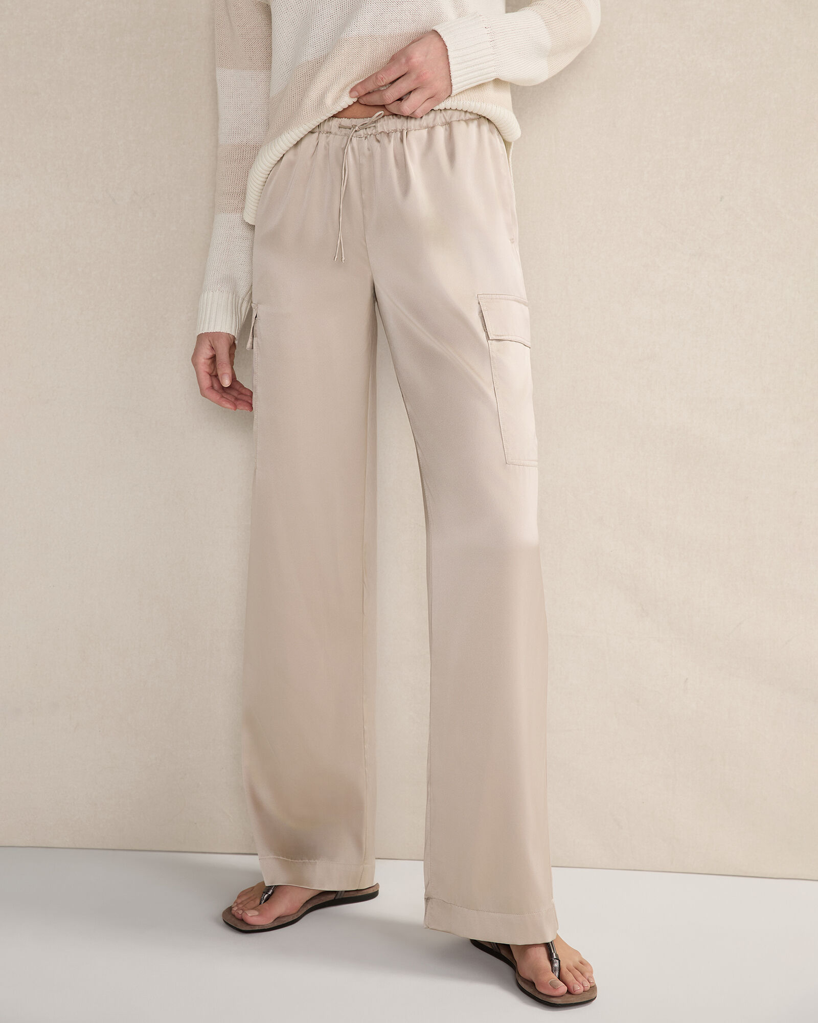 Washable Silk Cargo Pants