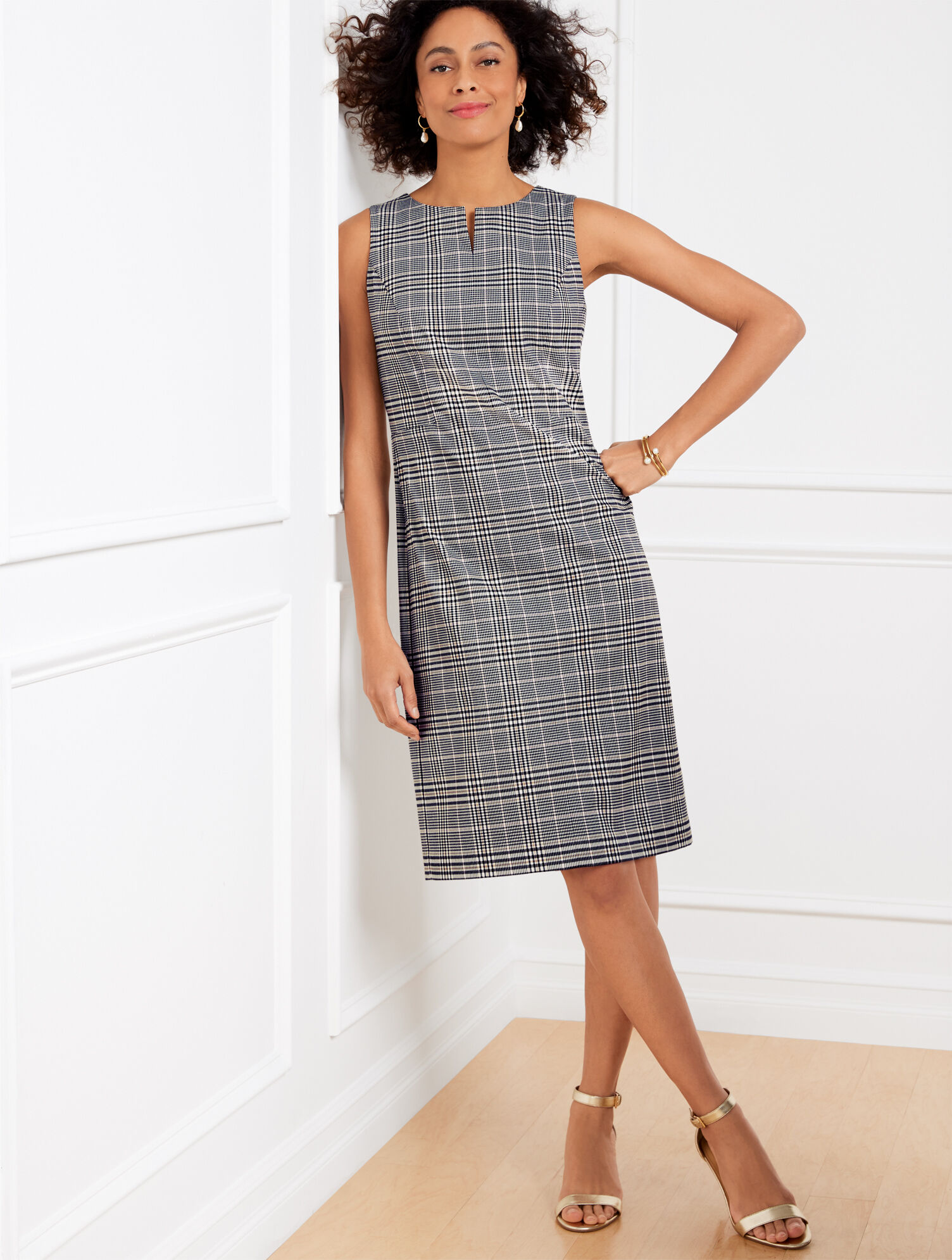 Lake Glen Plaid Sleeveless Sheath Dress Talbots