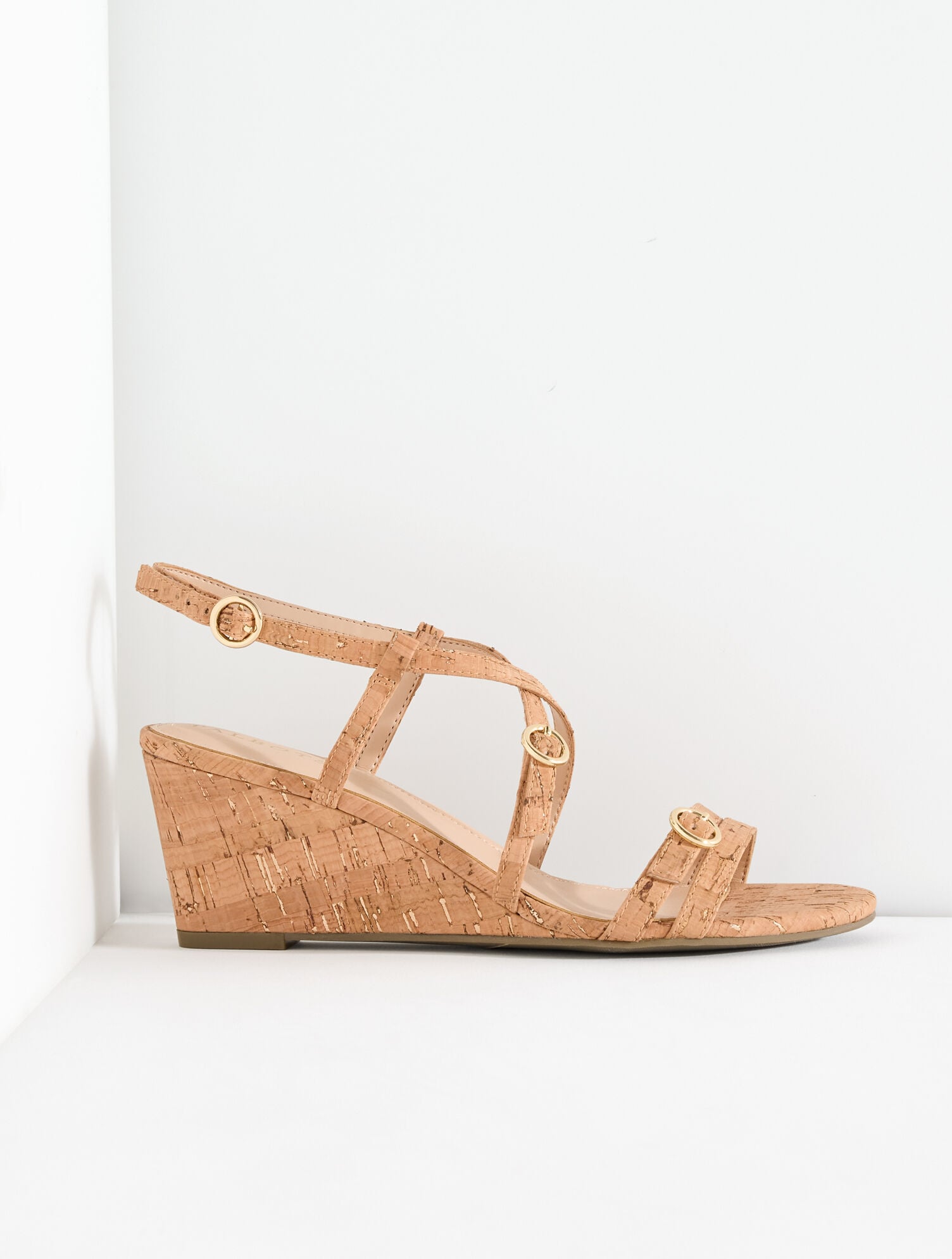 Royce Strappy Wedge Sandals - Cork
