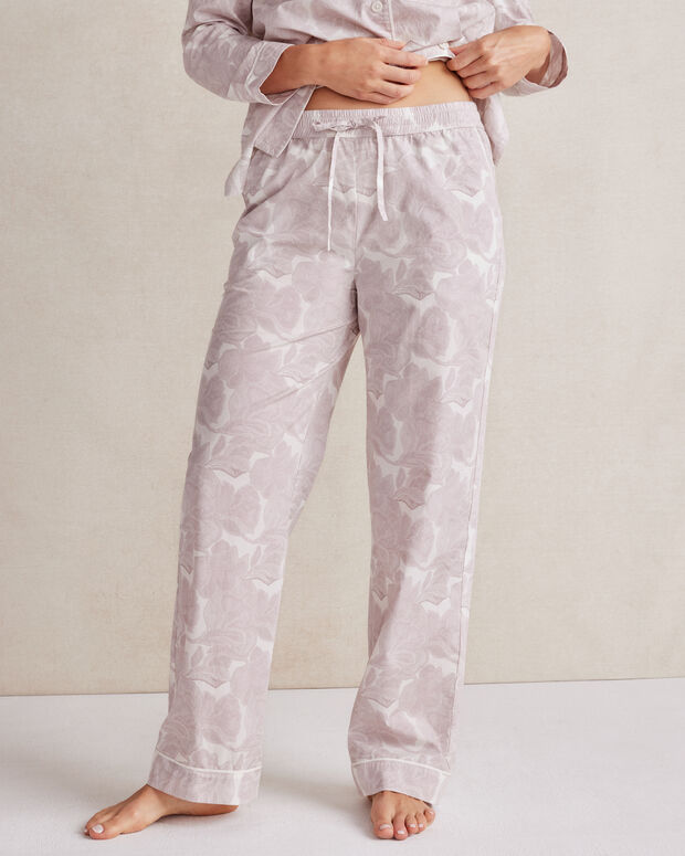 Organic Cotton Poplin Botanical Pajama Pants