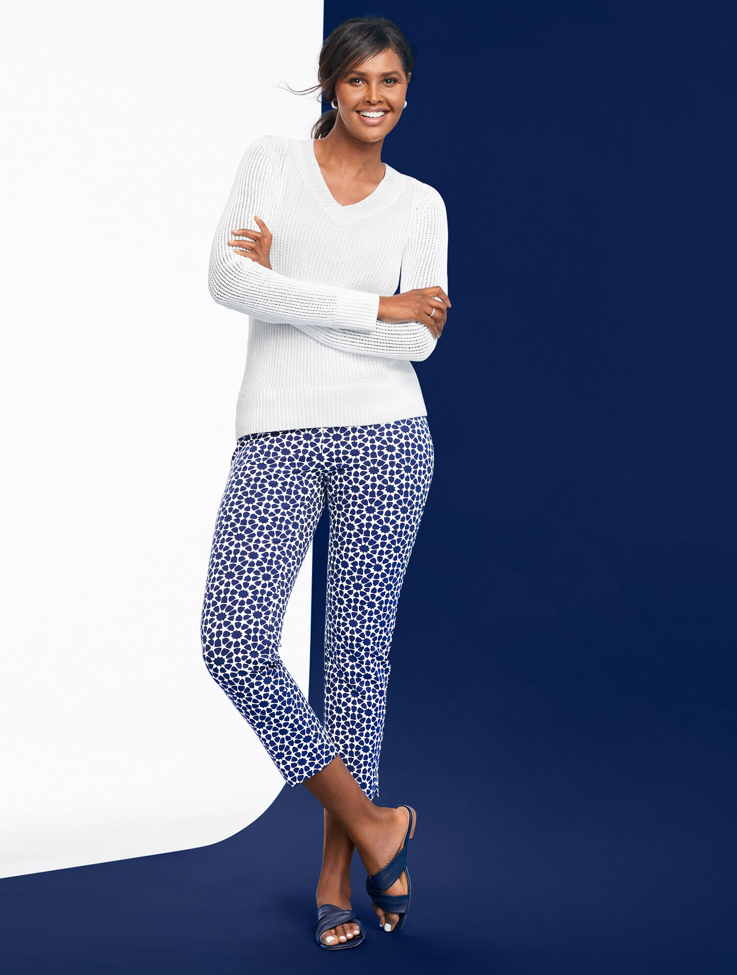 Talbots Chatham Crop Pants - Star Geo