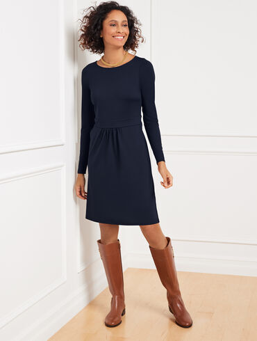 Effortless Jersey A-Line Dress - Indigo Blue