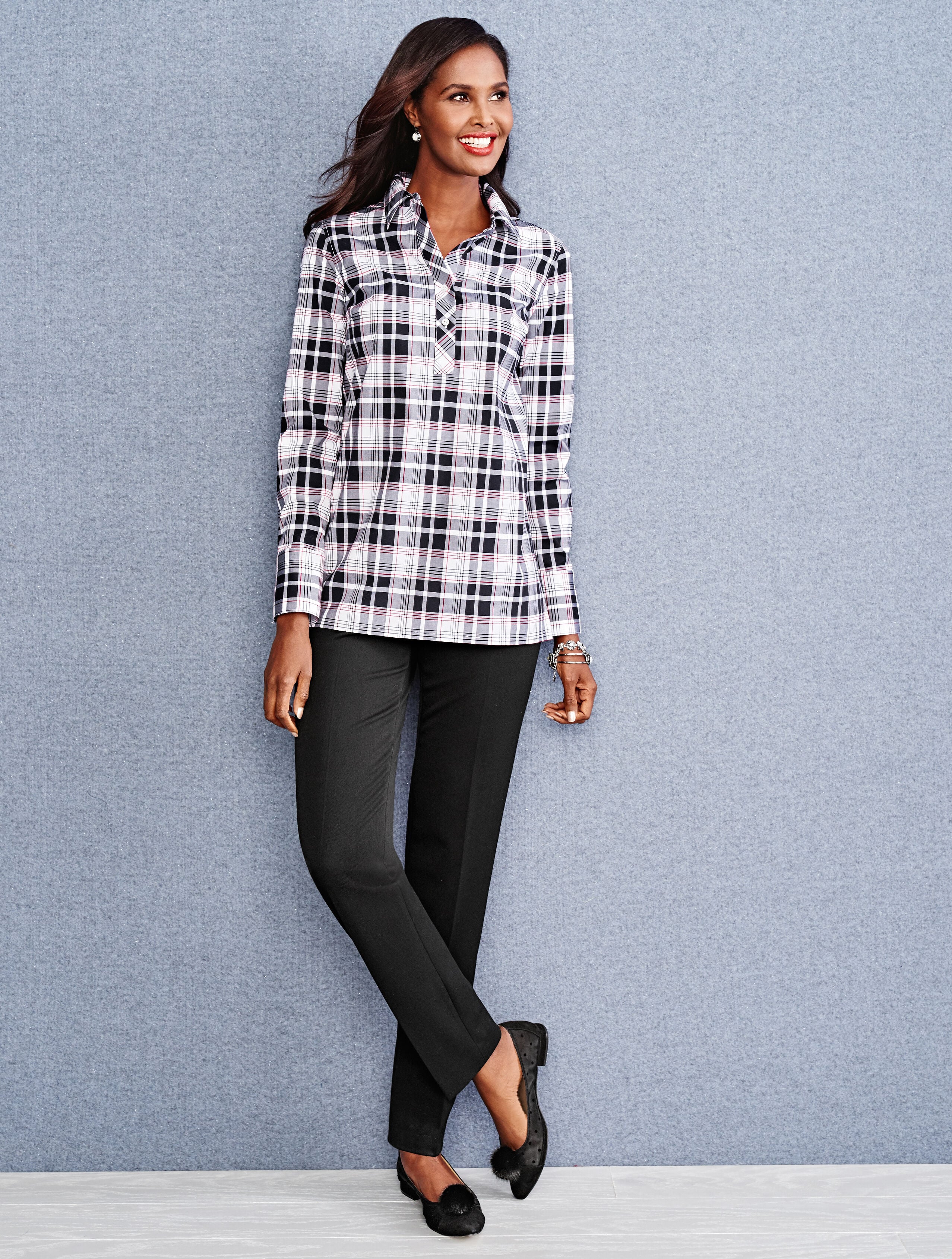 Refined Bi-Stretch Straight-Leg Pants