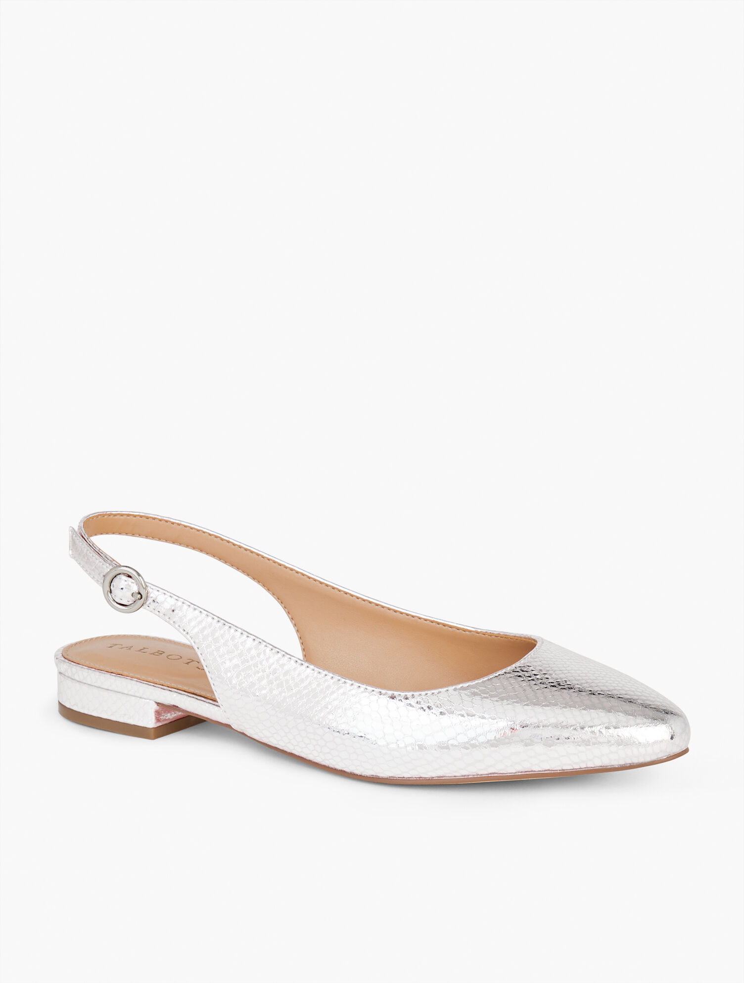 Edison Nappa Slingback Flats - Metallic